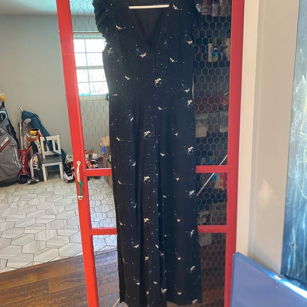 United by Blue Jumpsuit. Black with small floral Print